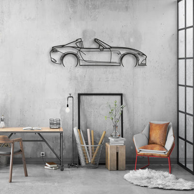 mazda mx5 rf Classic Silhouette Metal Wall Art - Automotive Garage Decor