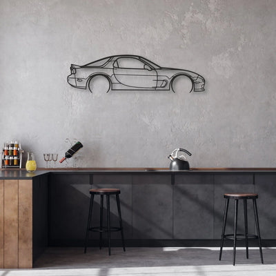 mazda rx7 Classic Silhouette Metal Wall Art - Automotive Garage Decor