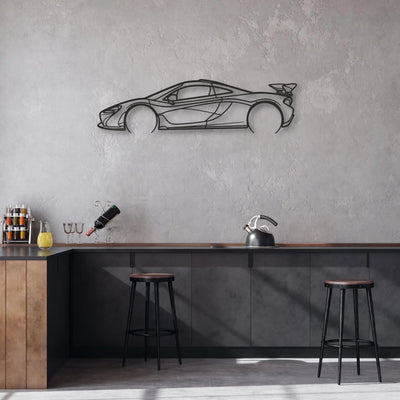 mclaren p1 Classic Silhouette Metal Wall Art - Automotive Garage Decor