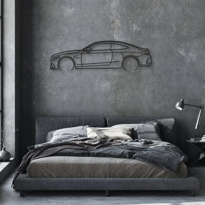 mercedes c63 amg Classic Silhouette Metal Wall Art - Automotive Garage Decor