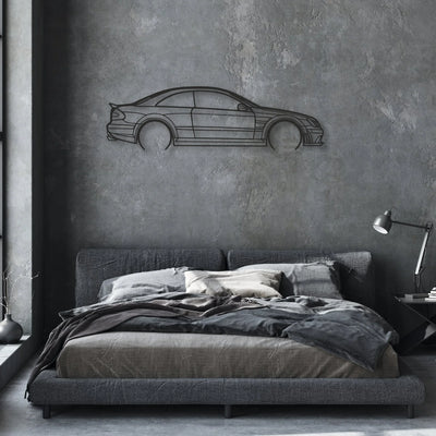 mercedes clk63 Classic Silhouette Metal Wall Art - Automotive Garage Decor