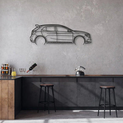 mercedes gla 45 Classic Silhouette Metal Wall Art - Automotive Garage Decor
