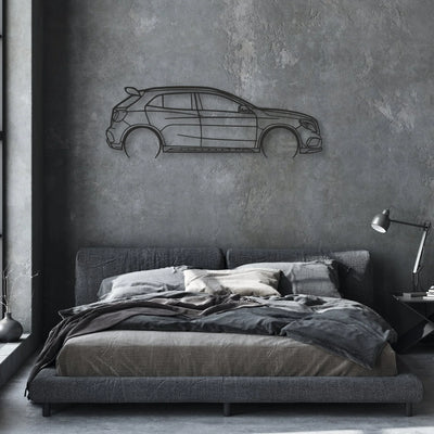 mercedes gla 45 Classic Silhouette Metal Wall Art - Automotive Garage Decor