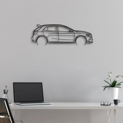 mercedes gla 45 Classic Silhouette Metal Wall Art - Automotive Garage Decor