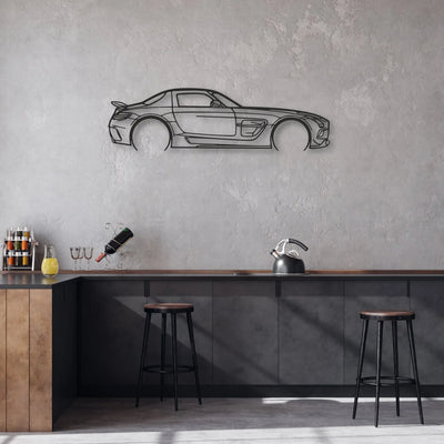 mercedes sls amg Classic Silhouette Metal Wall Art - Automotive Garage Decor