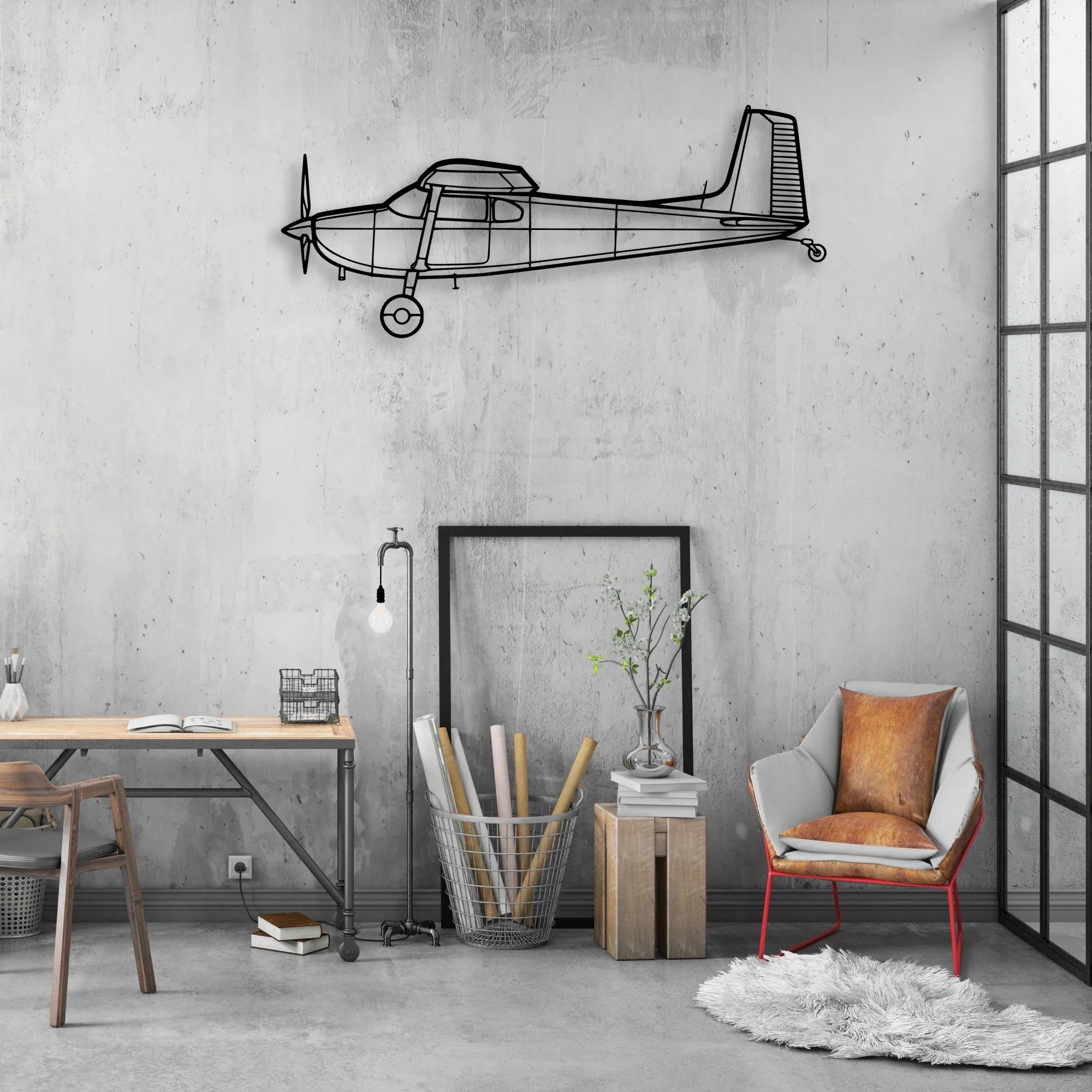 MIG-21 Classic Aircraft Silhouette Metal Wall Art - Aviation Hangar Decor