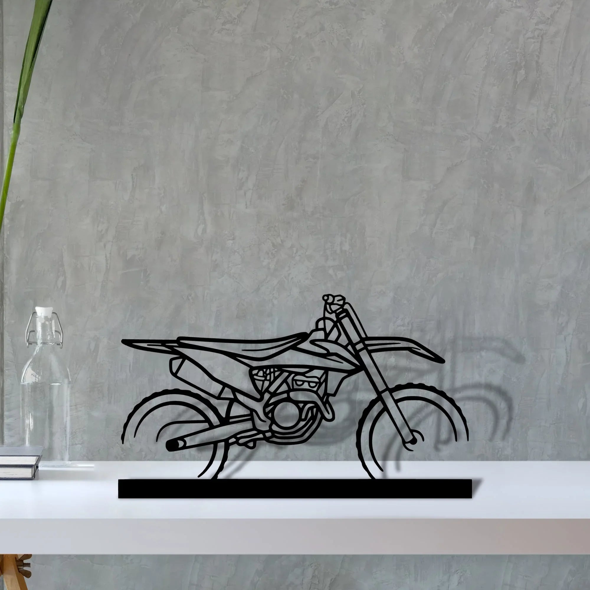 motocross Silhouette Metal Art Stand - Turbo Silhouette