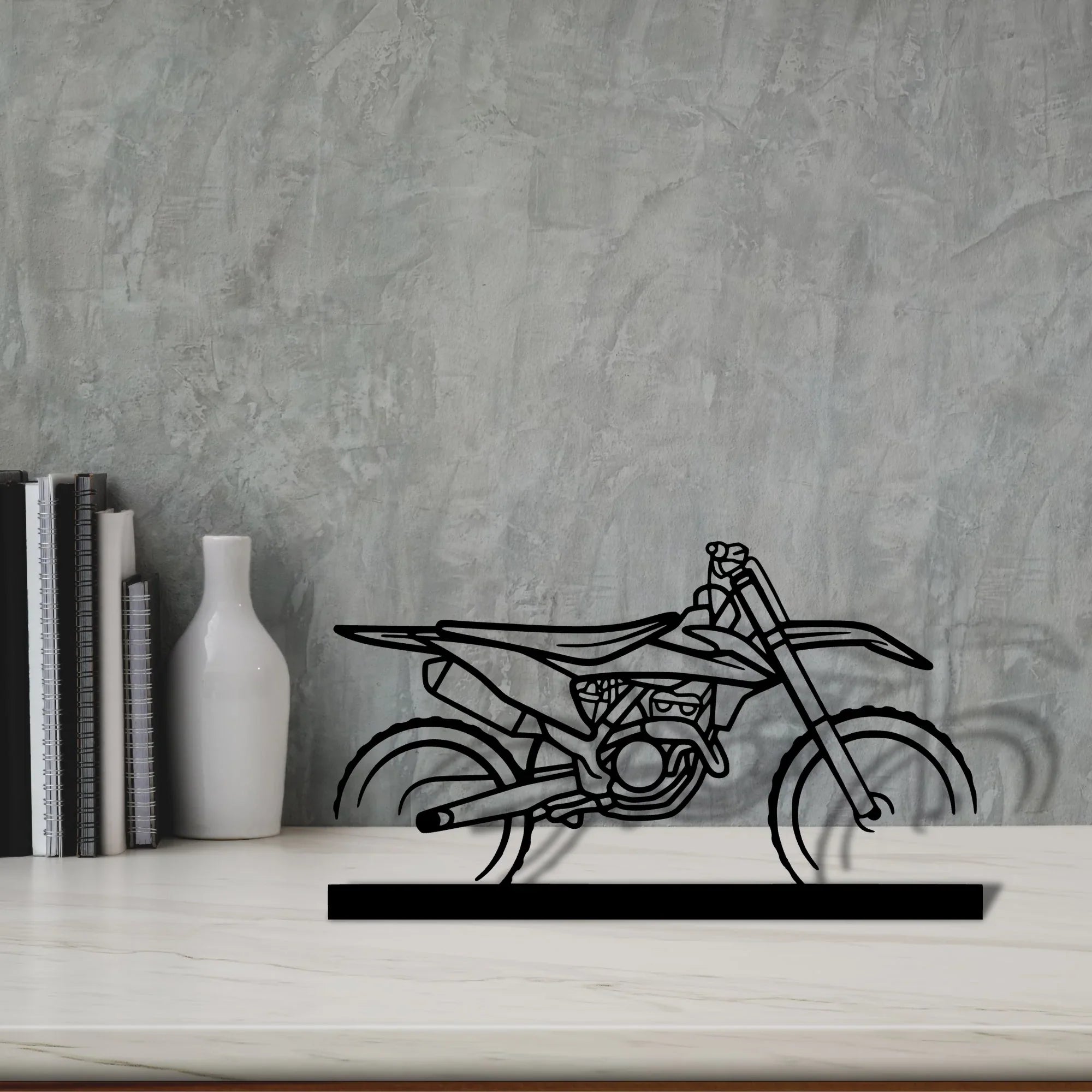 motocross Silhouette Metal Art Stand - Turbo Silhouette