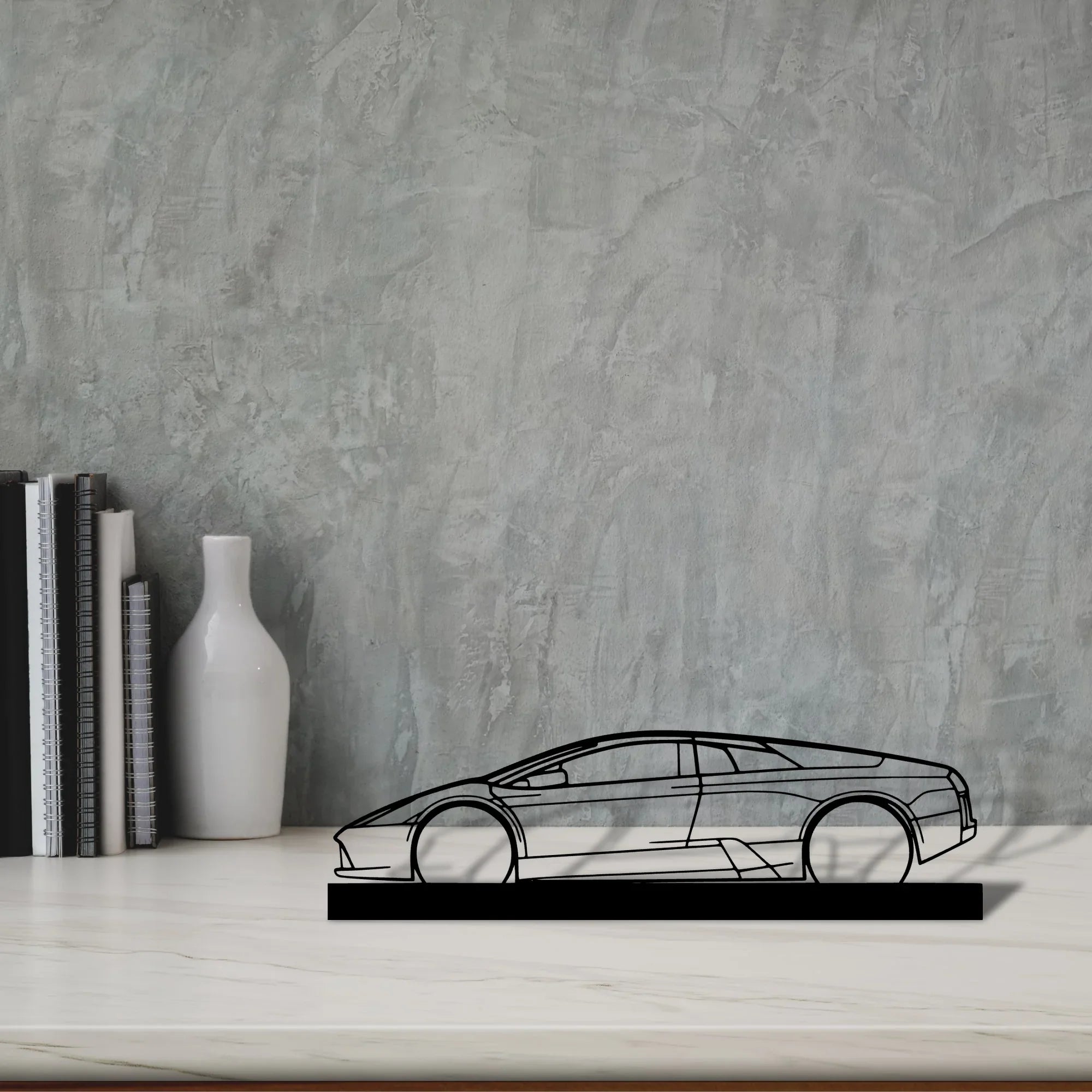 murcielago Silhouette Metal Art Stand - Turbo Silhouette