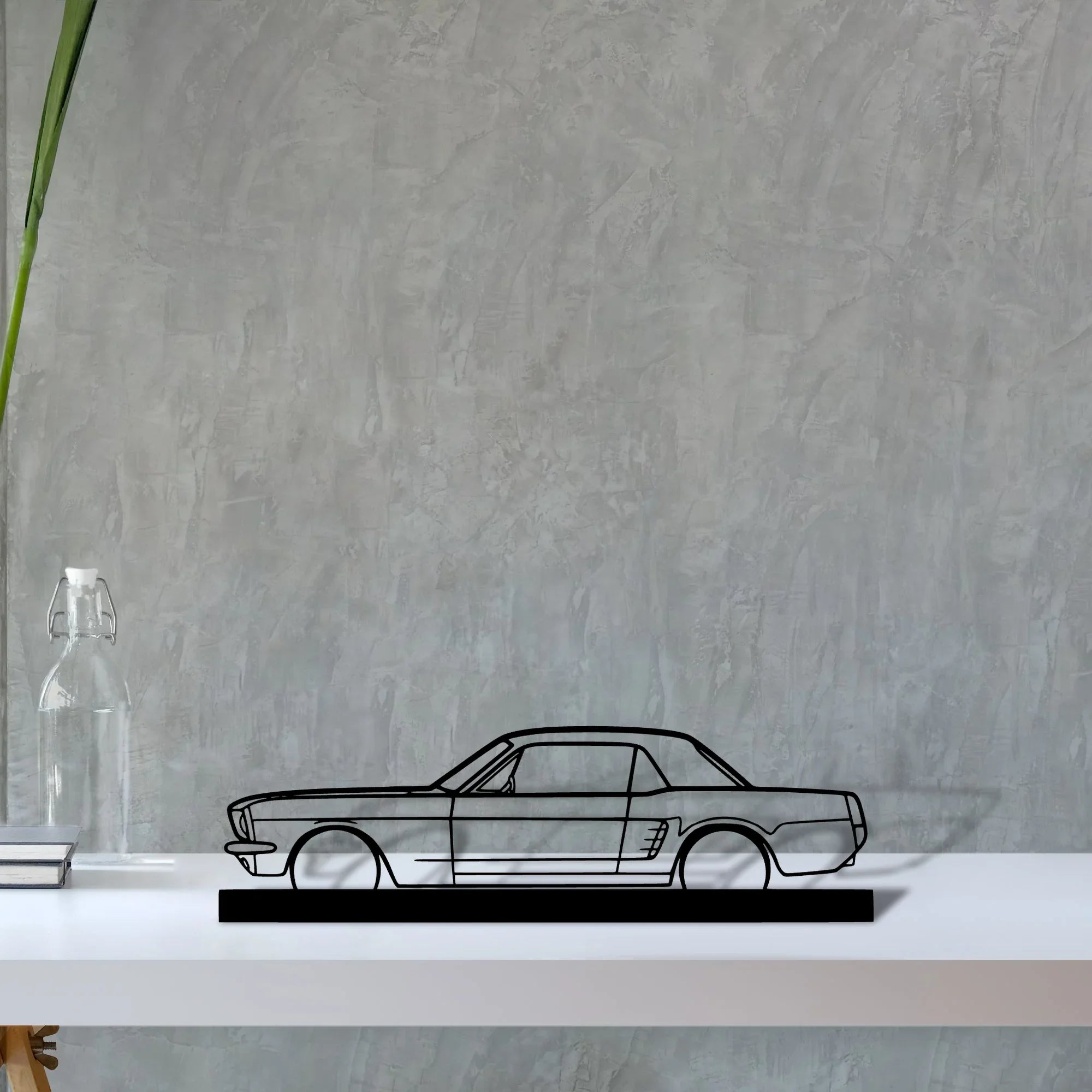 mustang-coupe-1966 Silhouette Metal Art Stand - Turbo Silhouette
