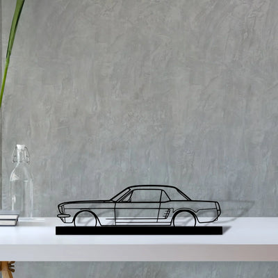 mustang-coupe-1966 Silhouette Metal Art Stand - Turbo Silhouette