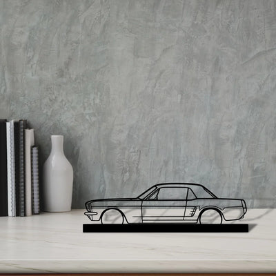 mustang-coupe-1966 Silhouette Metal Art Stand - Turbo Silhouette