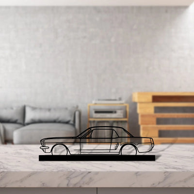 mustang-coupe-1966 Silhouette Metal Art Stand - Turbo Silhouette