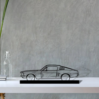 mustang-gt-fastback-390s Silhouette Metal Art Stand - Turbo Silhouette