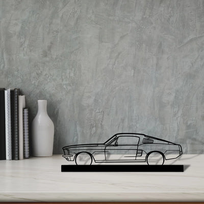 mustang-gt-fastback-390s Silhouette Metal Art Stand - Turbo Silhouette