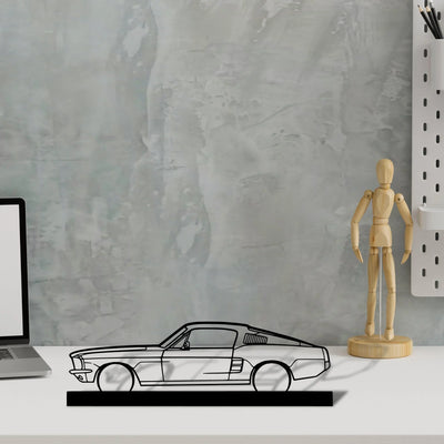mustang-gt-fastback-390s Silhouette Metal Art Stand - Turbo Silhouette