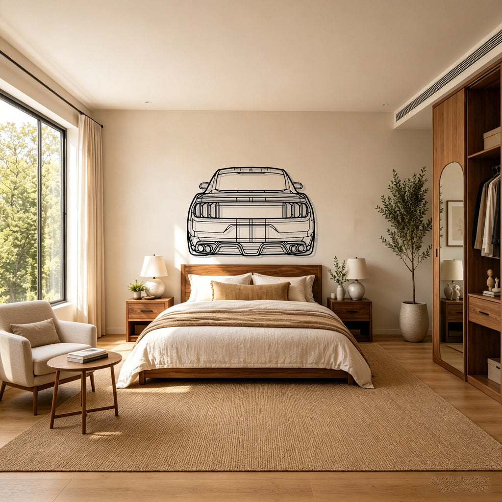 Mustang GT350 Back Silhouette Metal Wall Art - Classic Car Garage Decor