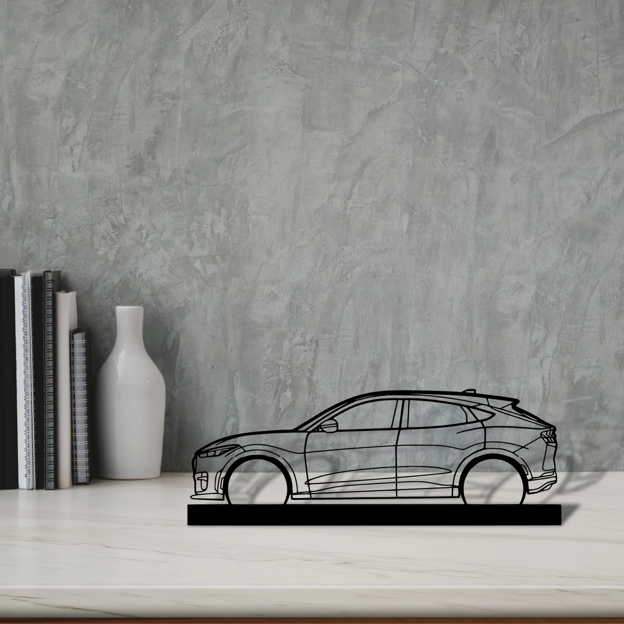 mustang-mach-e-gt Silhouette Metal Art Stand - Turbo Silhouette