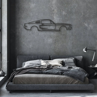 mustang Classic Silhouette Metal Wall Art - Automotive Garage Decor