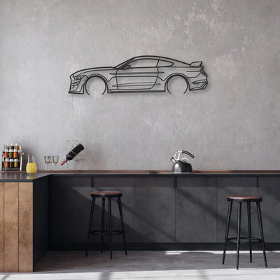 mustang shelby gt500 Classic Silhouette Metal Wall Art - Automotive Garage Decor