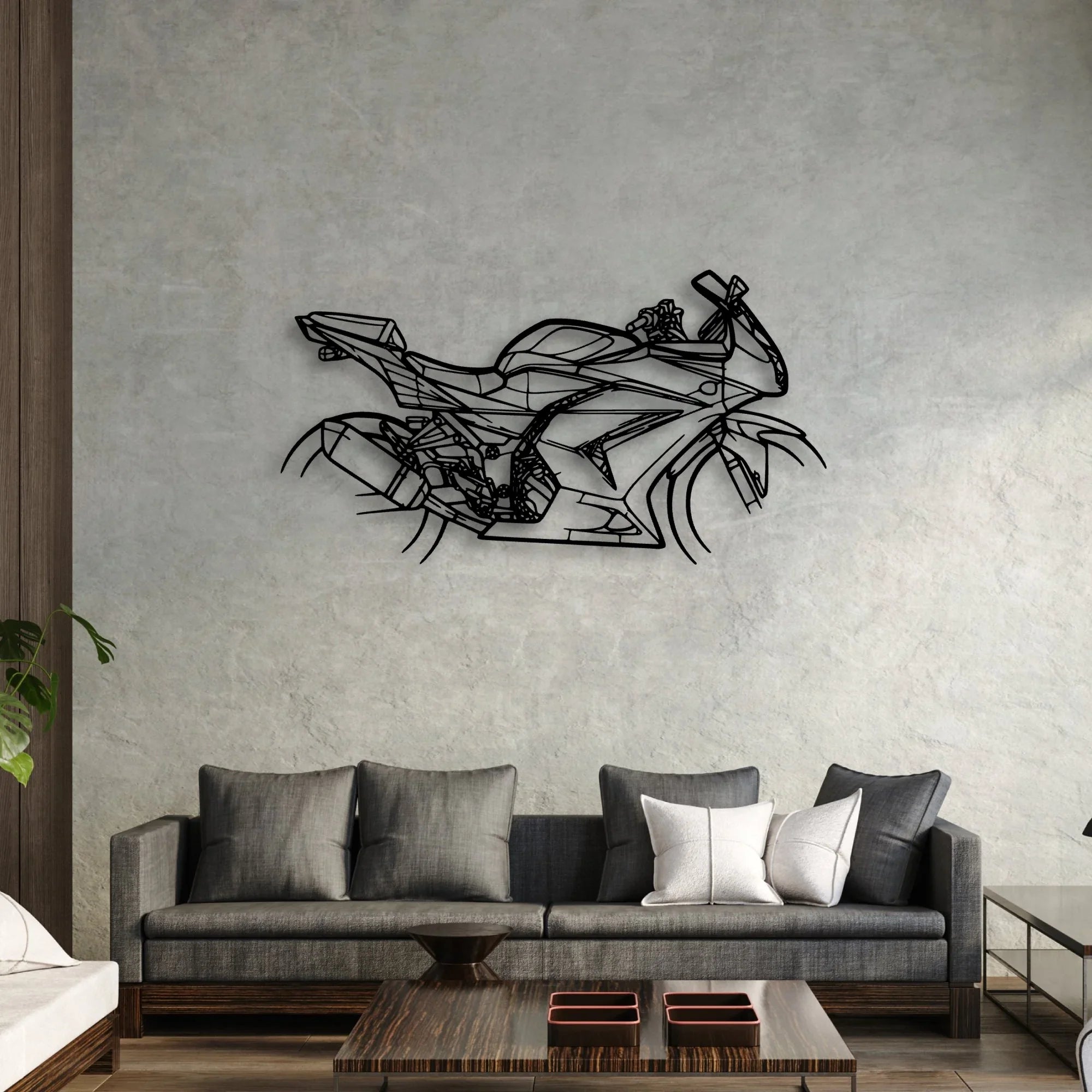 Ninja 250R 2008 Classic Motorcycle Silhouette Metal Wall Art - Moto Garage Decor