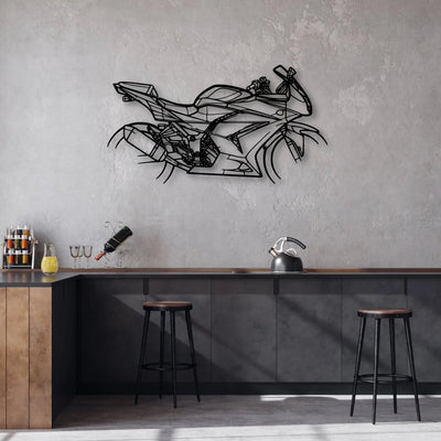 Ninja 250R 2008 Classic Motorcycle Silhouette Metal Wall Art - Moto Garage Decor