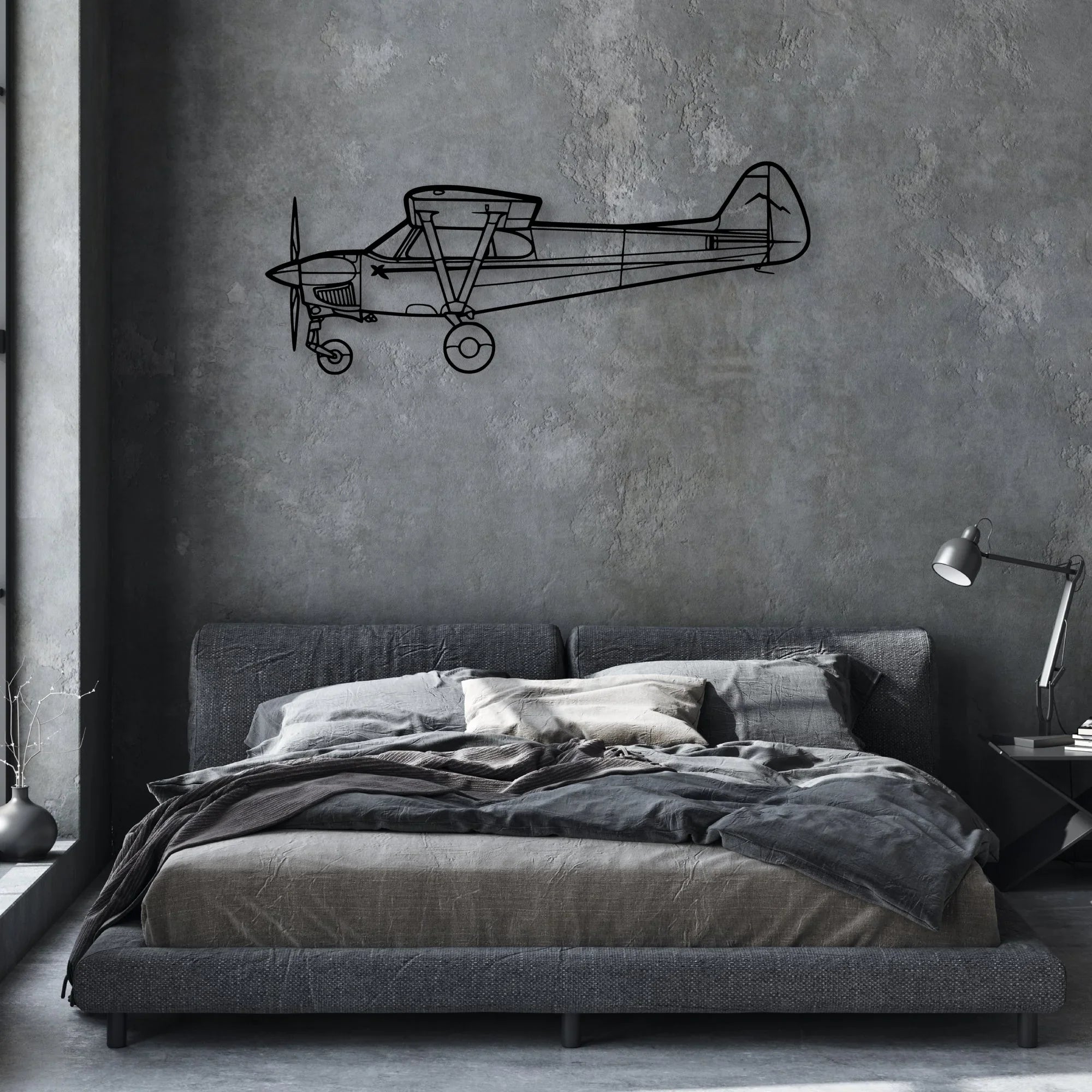 Nxcub Classic Aircraft Silhouette Metal Wall Art - Aviation Hangar Decor