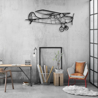 O-1 Bird Dog Classic Aircraft Silhouette Metal Wall Art - Aviation Hangar Decor