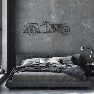 old classic car Classic Silhouette Metal Wall Art - Automotive Garage Decor