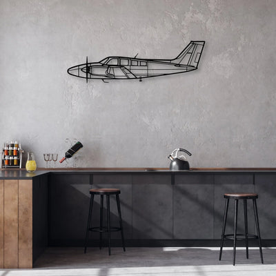 P-180 Avanti Classic Aircraft Silhouette Metal Wall Art - Aviation Hangar Decor