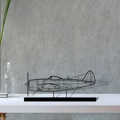 p-47d Silhouette Metal Art Stand - Turbo Silhouette