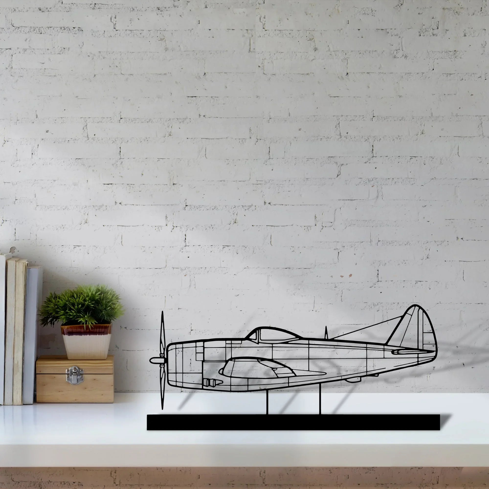 p-47d Silhouette Metal Art Stand - Turbo Silhouette