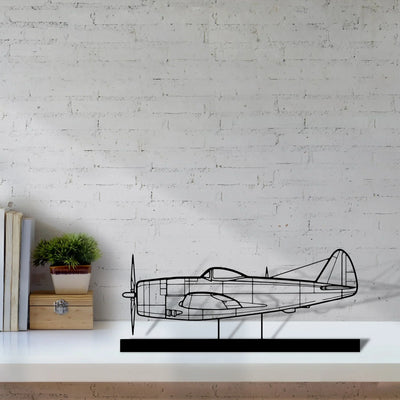 p-47d Silhouette Metal Art Stand - Turbo Silhouette