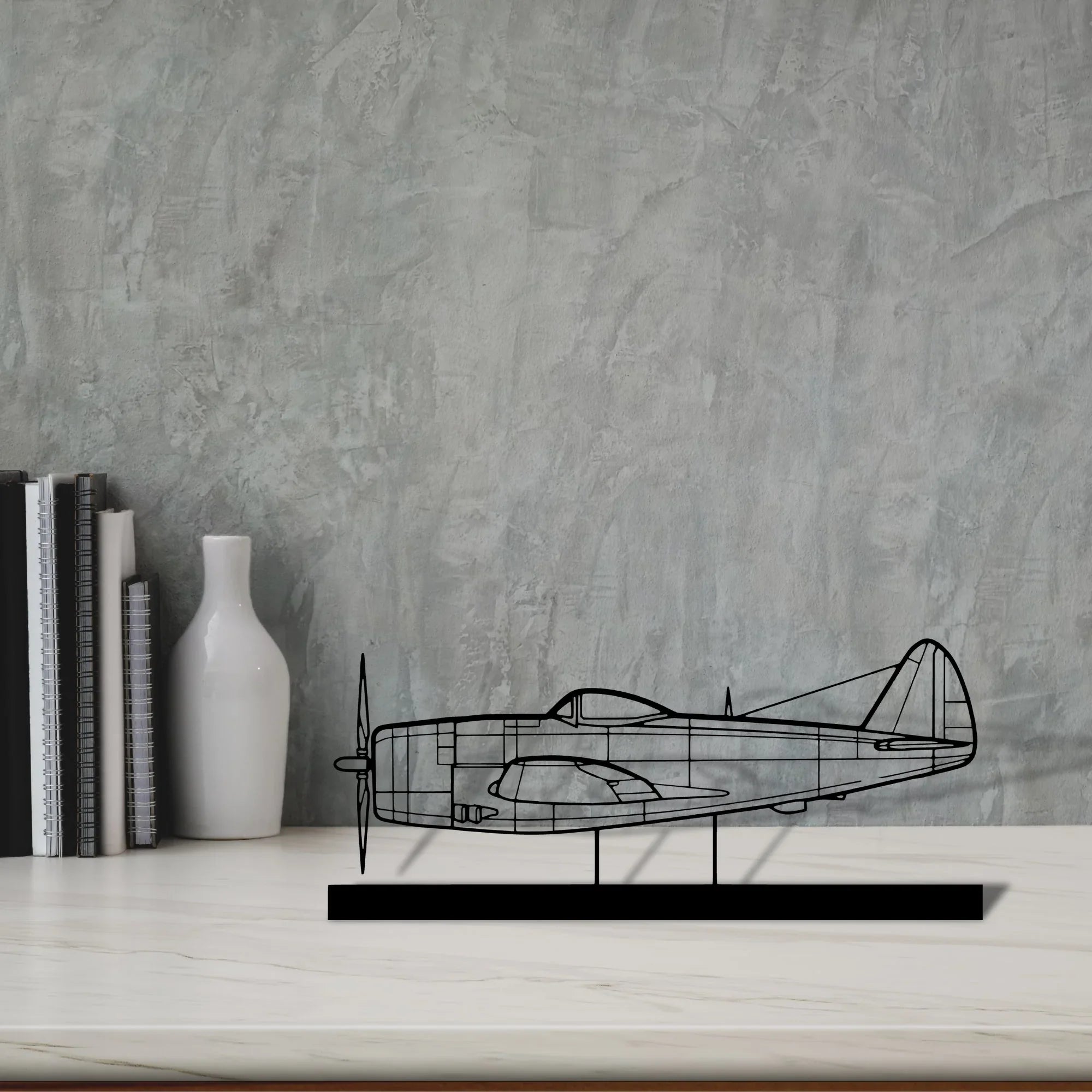 p-47d Silhouette Metal Art Stand - Turbo Silhouette