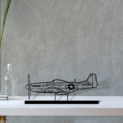 p-51-mustang-4 Silhouette Metal Art Stand - Turbo Silhouette
