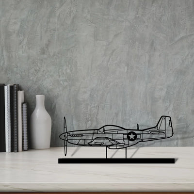 p-51-mustang-4 Silhouette Metal Art Stand - Turbo Silhouette
