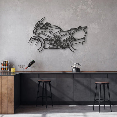 2013 Yamaha FJR1300A Classic Motorcycle Silhouette Metal Wall Art - Moto Garage Decor