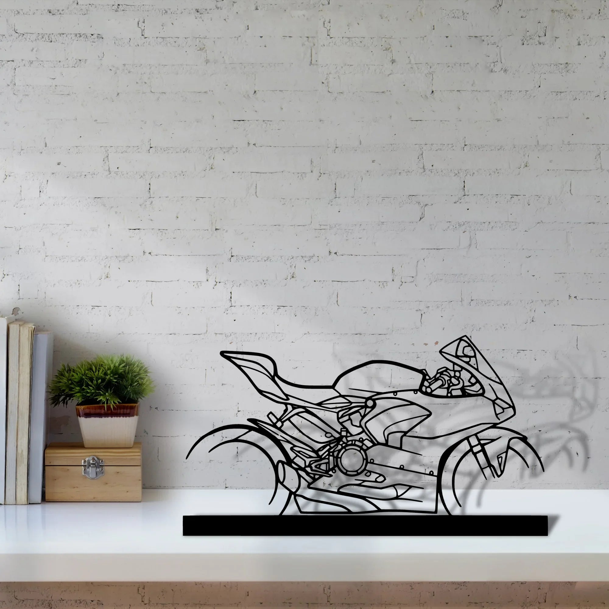 panigale-v2-2021 Silhouette Metal Art Stand - Turbo Silhouette