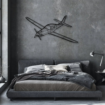 Piper J-3 Cub Classic Aircraft Silhouette Metal Wall Art - Aviation Hangar Decor
