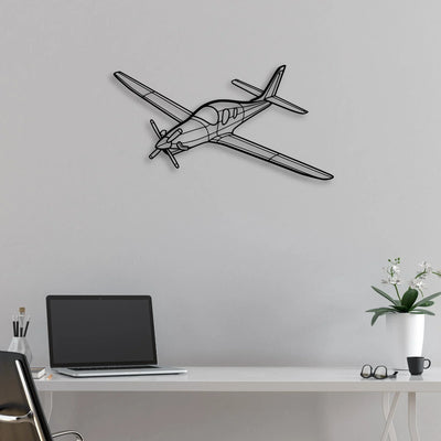 Piper J-3 Cub Classic Aircraft Silhouette Metal Wall Art - Aviation Hangar Decor