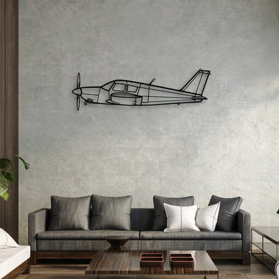 Piper Classic Aircraft Silhouette Metal Wall Art - Aviation Hangar Decor