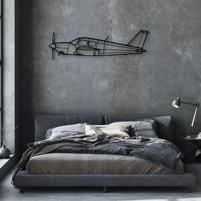 Piper Classic Aircraft Silhouette Metal Wall Art - Aviation Hangar Decor