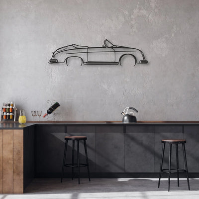 porsche 356 speedster Classic Silhouette Metal Wall Art - Automotive Garage Decor