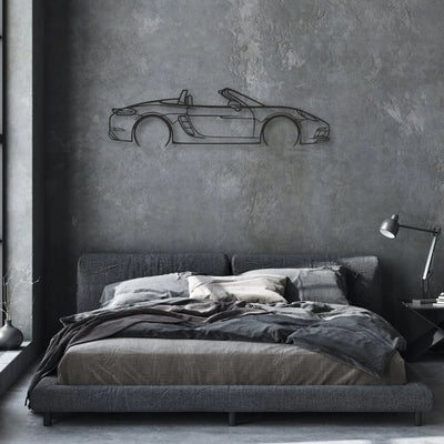 porsche 718 boxster gts Classic Silhouette Metal Wall Art - Automotive Garage Decor