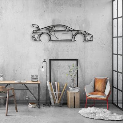 porsche 911 gt3 rs 992 Classic Silhouette Metal Wall Art - Automotive Garage Decor