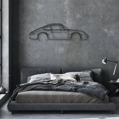 porsche 911 model 993 Classic Silhouette Metal Wall Art - Automotive Garage Decor