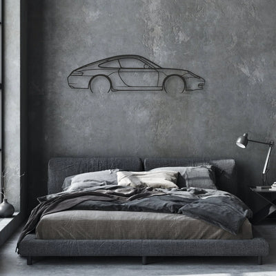 porsche 911 model 996 Classic Silhouette Metal Wall Art - Automotive Garage Decor