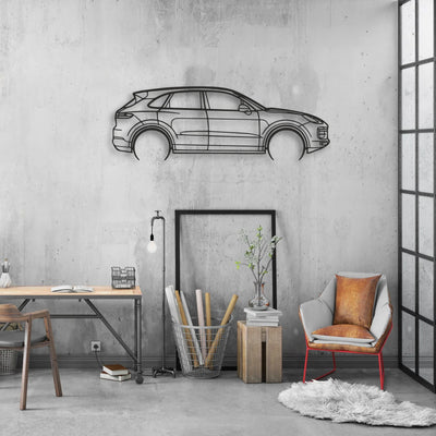 porsche cayenne turbo Classic Silhouette Metal Wall Art - Automotive Garage Decor