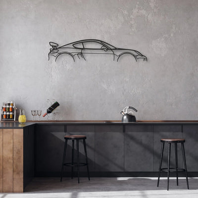 porsche cayman gt4 981 Classic Silhouette Metal Wall Art - Automotive Garage Decor