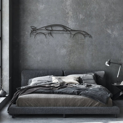 porsche cayman gt4 981 Classic Silhouette Metal Wall Art - Automotive Garage Decor